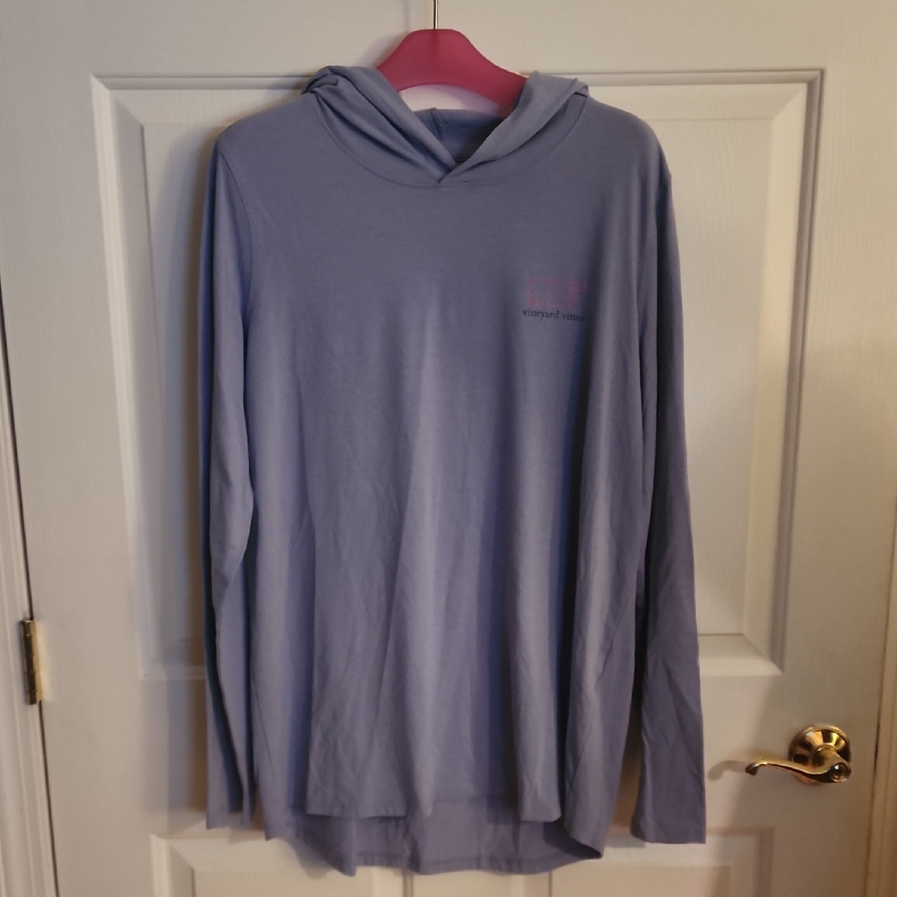 Vineyard Vines Light Periwinkle Hooded Long-sleeved shirt